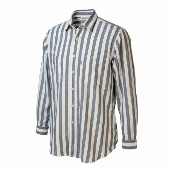 Levi’s Big E Silver Label Vintage Retro Shirt Button Up Long Sleeve Men’s L - Picture 1 of 5
